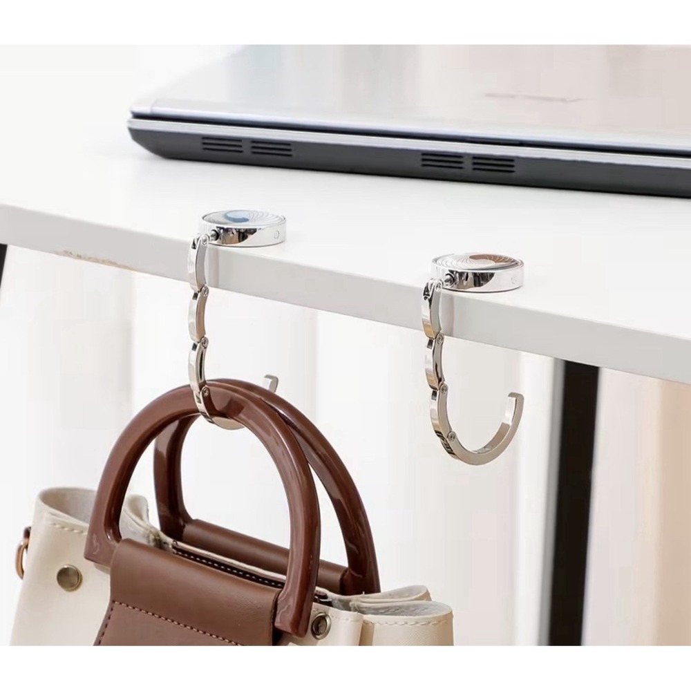 Portable Round Acrylic Table Hook Crystal Folding Bag Hanger Desk Purse Holder